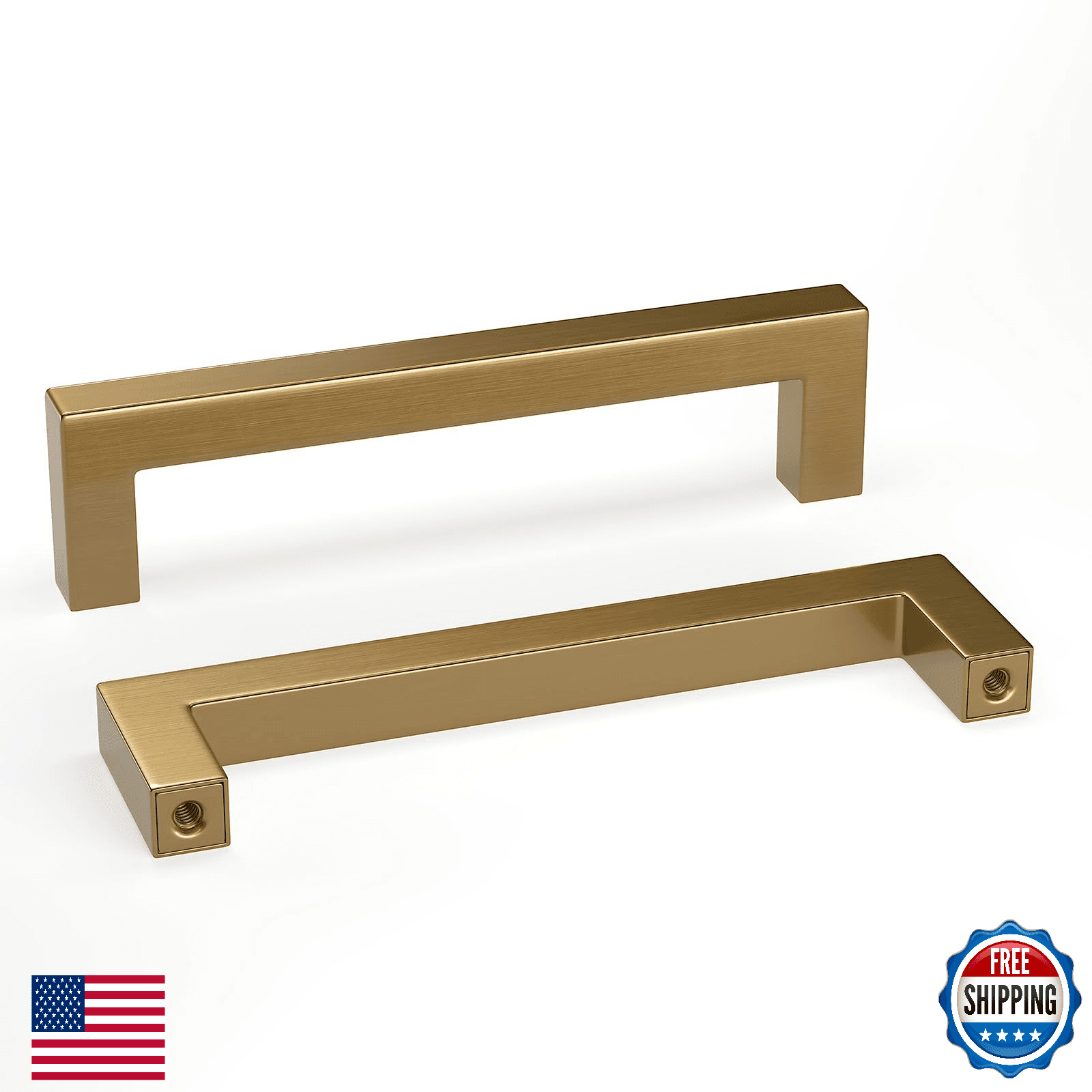Goldenwarm 15-Pack Champagne Bronze Cabinet Pulls Gold Handles 5" Hole Cente - Image 1