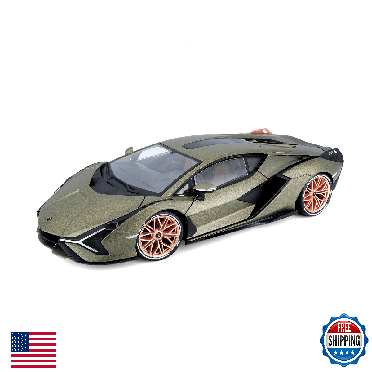 Lamborghini Bburago,Plastic ,1:18 Sián FKP37 - Green - Image 1