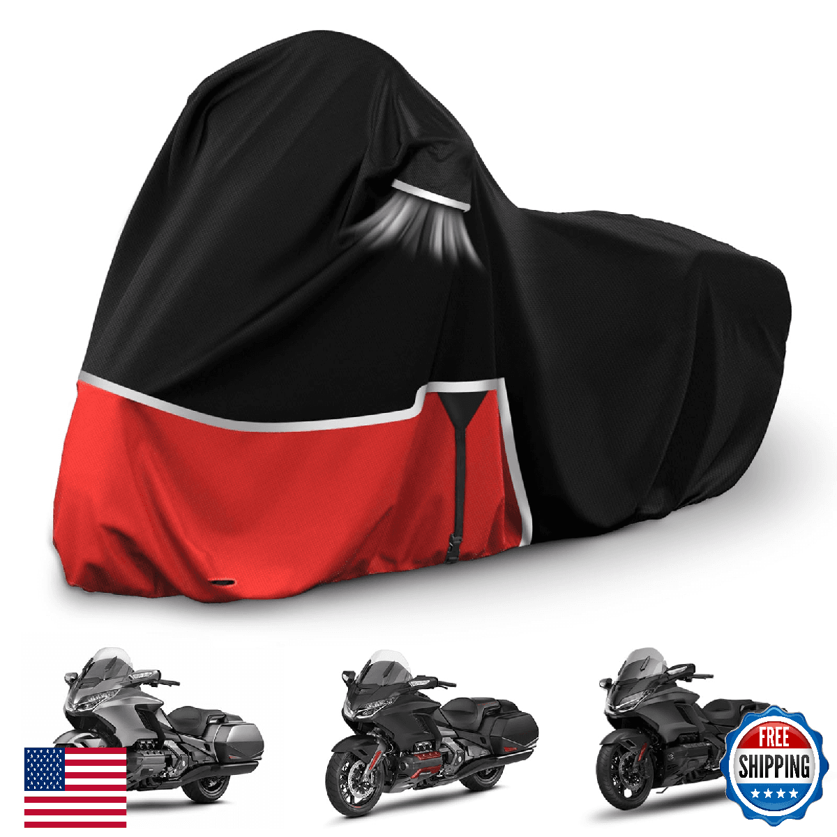 Waterproof Motorcycle Cover For Honda Goldwing Without Trunk, 420D - Image 1