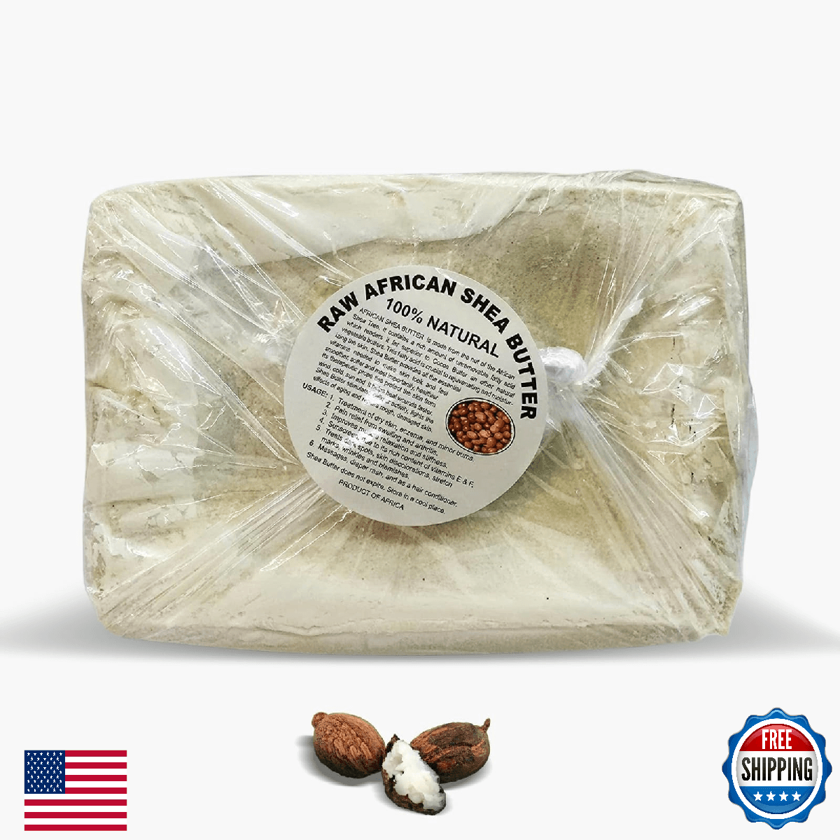 HERBOGANIC Pure Raw African Shea Butter Organic Ivory 5lb Skin Hair Face Body Un - Image 1