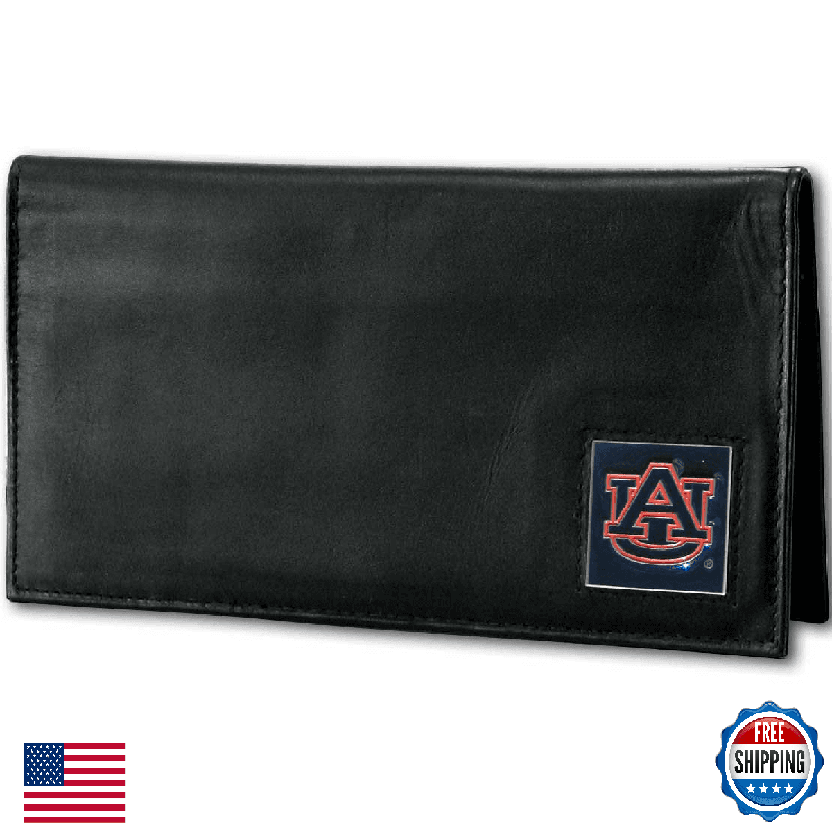 Auburn Tigers Deluxe Leather Checkbook Cover - NCAA Siskiyou Sports Fan Shop - Image 1