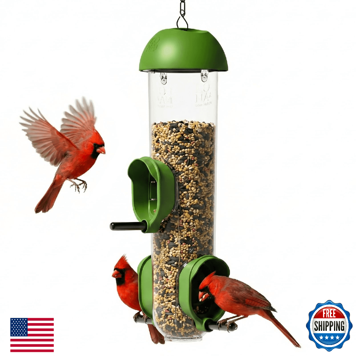 LONA Bird Feeders for Outdoors, Tube Feeder Weatherproof with Multiple Hanging M - Image 1