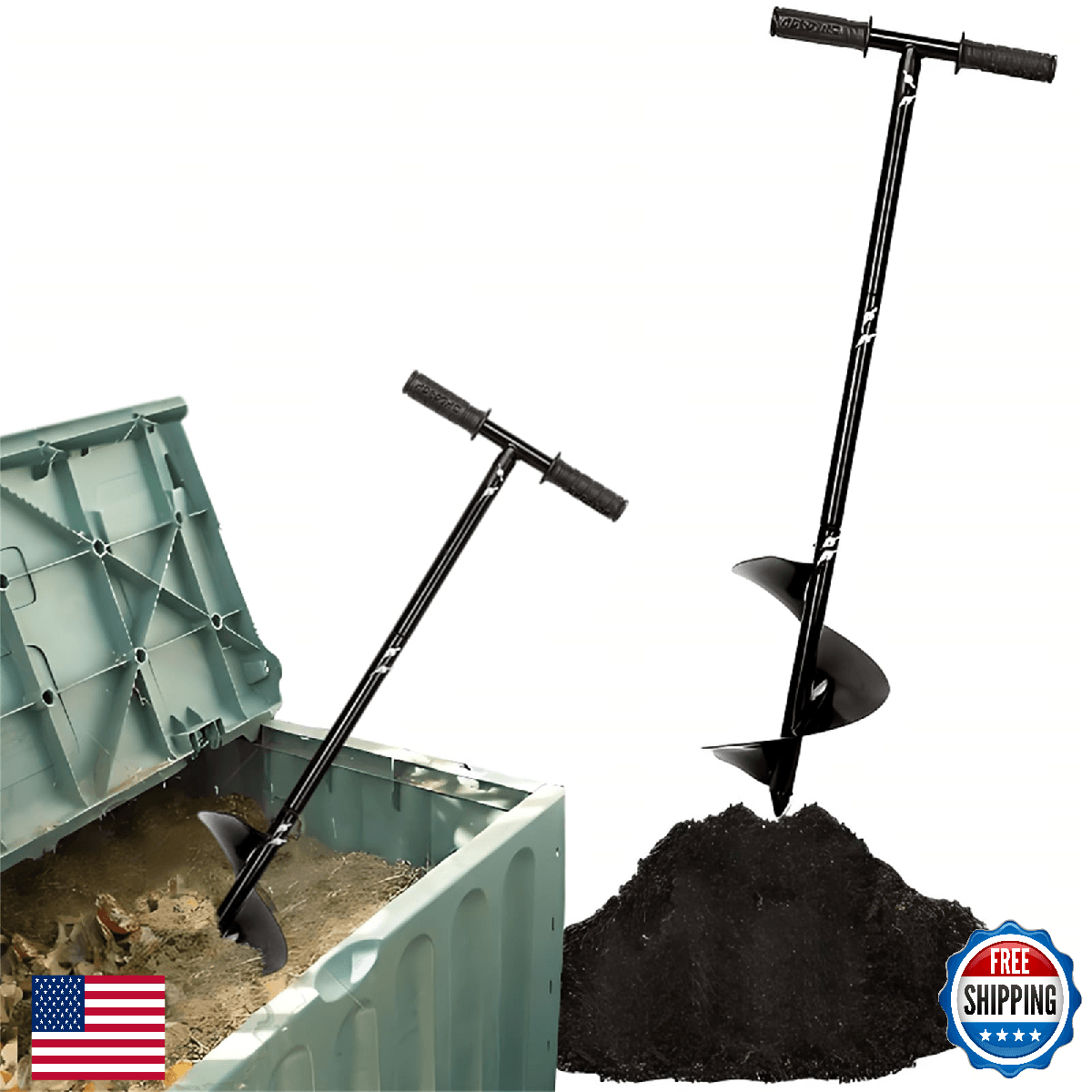 WLSANX 33.4" Compost Stirring Tool Aerator Mixer for Tumbler Bin Outdoor - Image 1