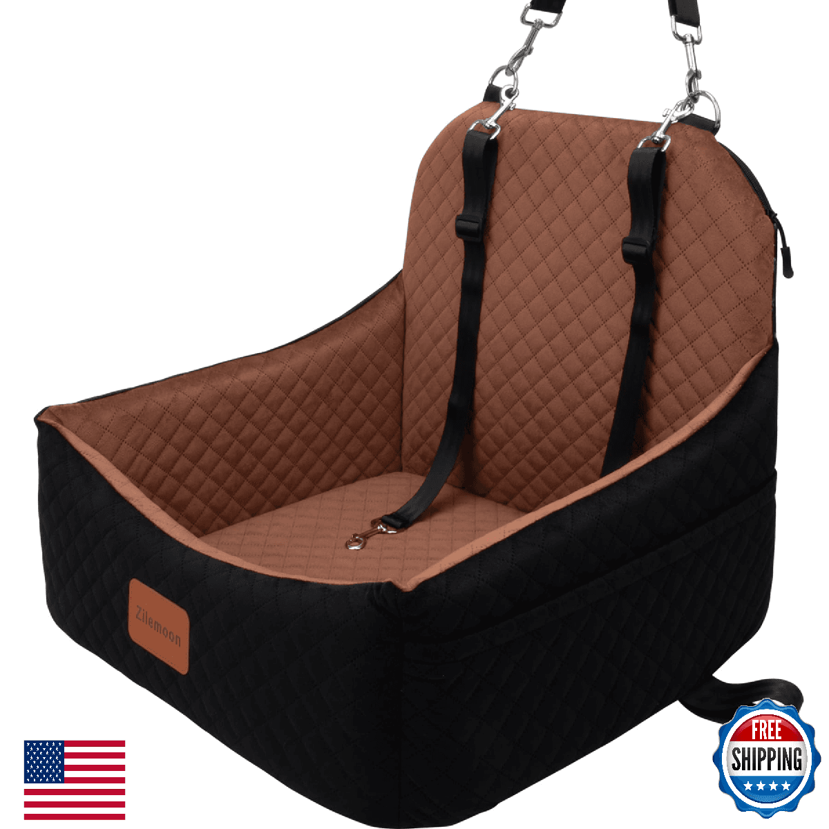Car Dog Seat with 2 Safety Leashes,Dog Car Booster Seat for Small Medium Dogs 0- - Image 1