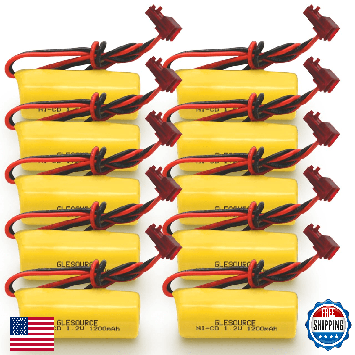 GLESOURCE (10 Pack ELB1P201NB Emergency Light Battery for Lithonia ELB1P201N2 EL - Image 1