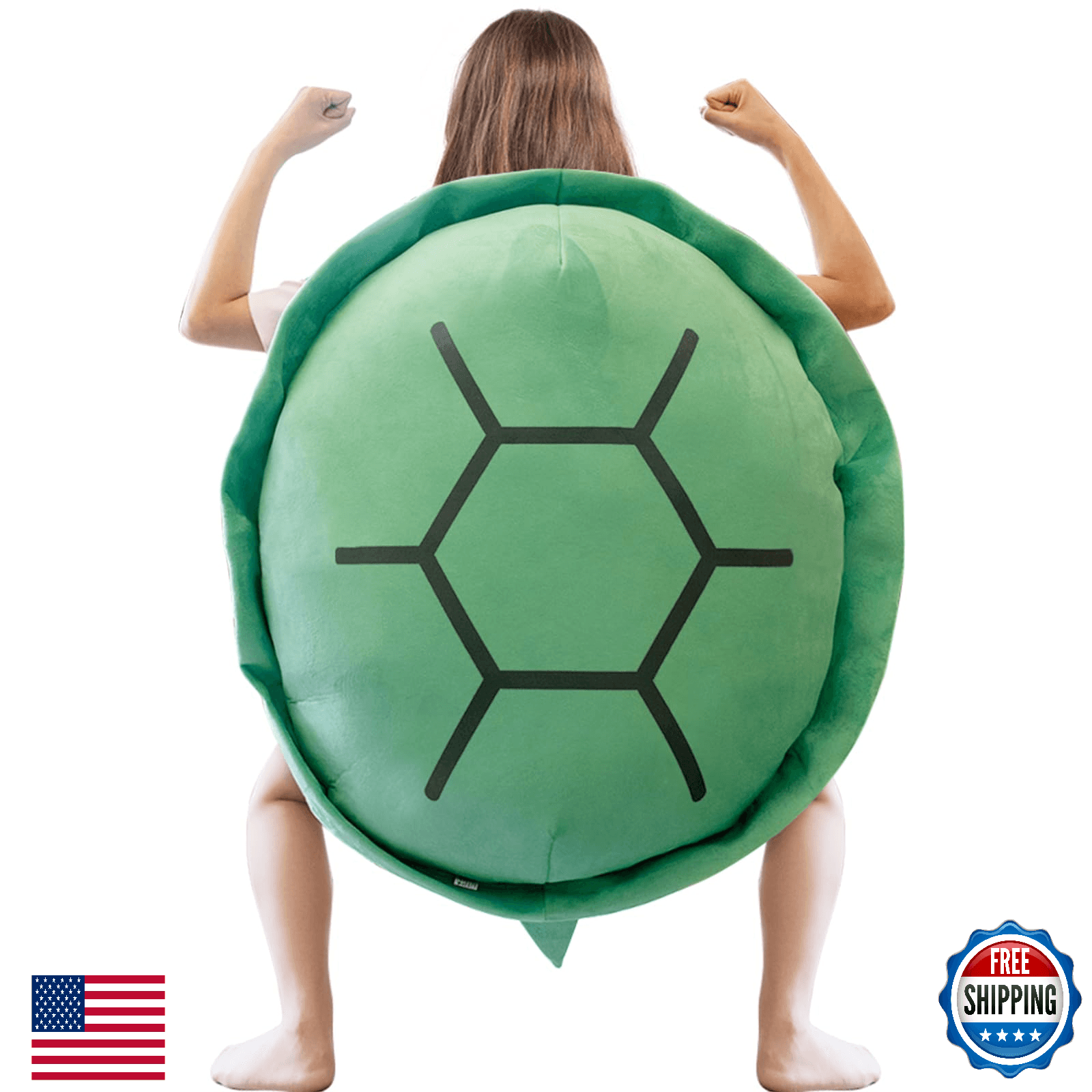 Cuecutie 40" Wearable Turtle Shell Pillow, Stuffed Animal Tortoise Costume Plush - Image 1