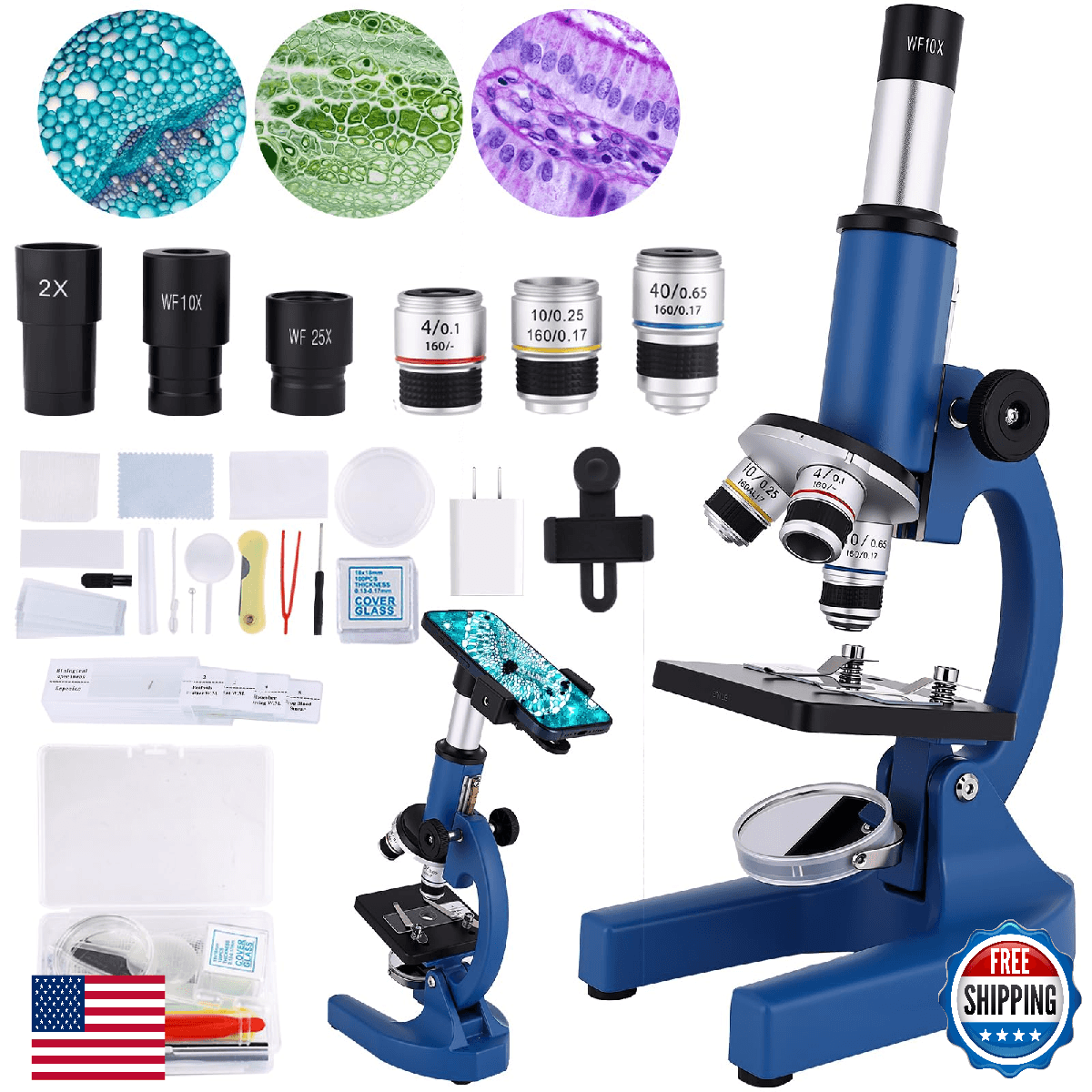 OOZSTAR Microscope for Kids & Adults,40X-2000X Magnification Microscope for Kids - Image 1