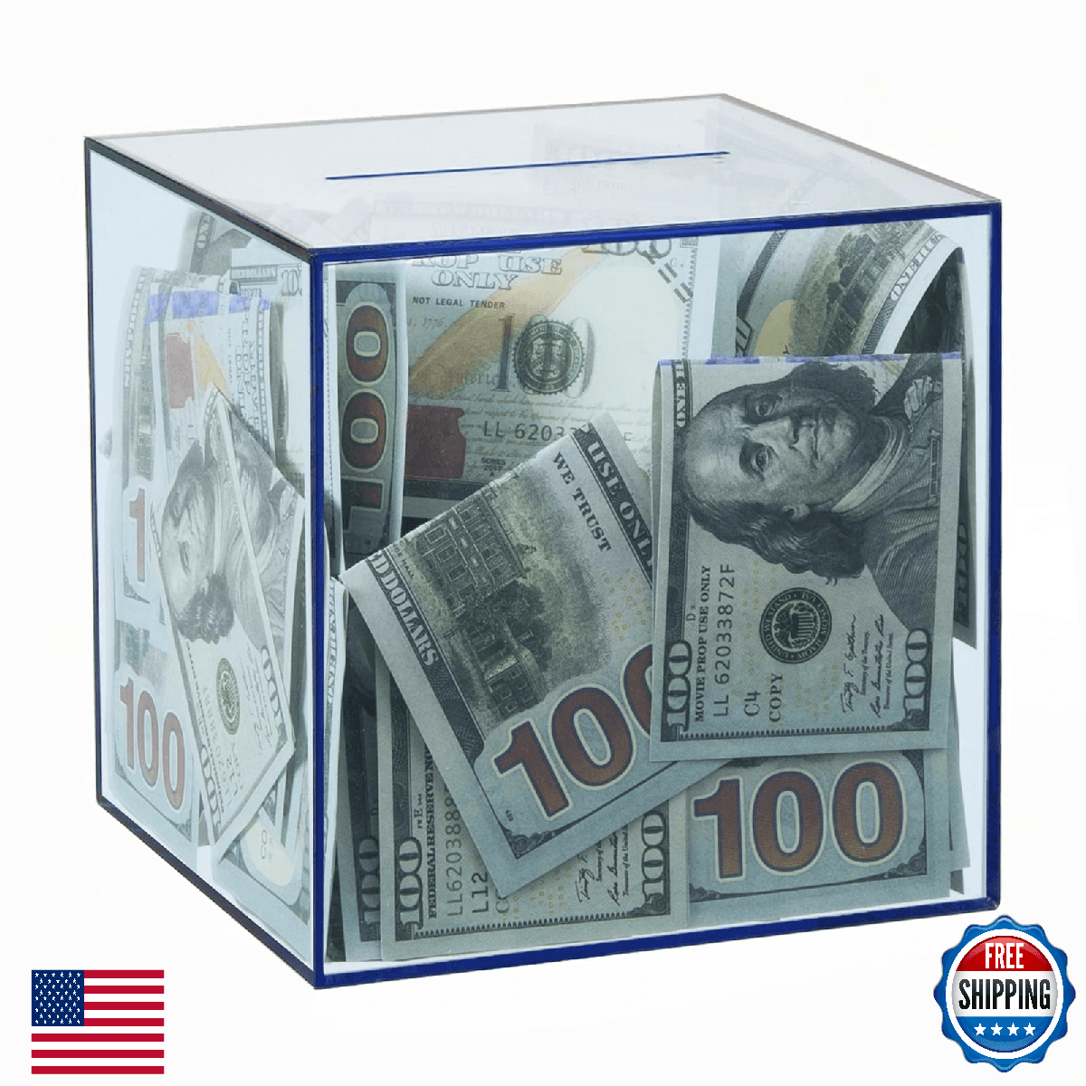 Clear Piggy Bank for Adults/Kids, Acrylic Unopenable Money Box for Cash Coin Sav - Image 1