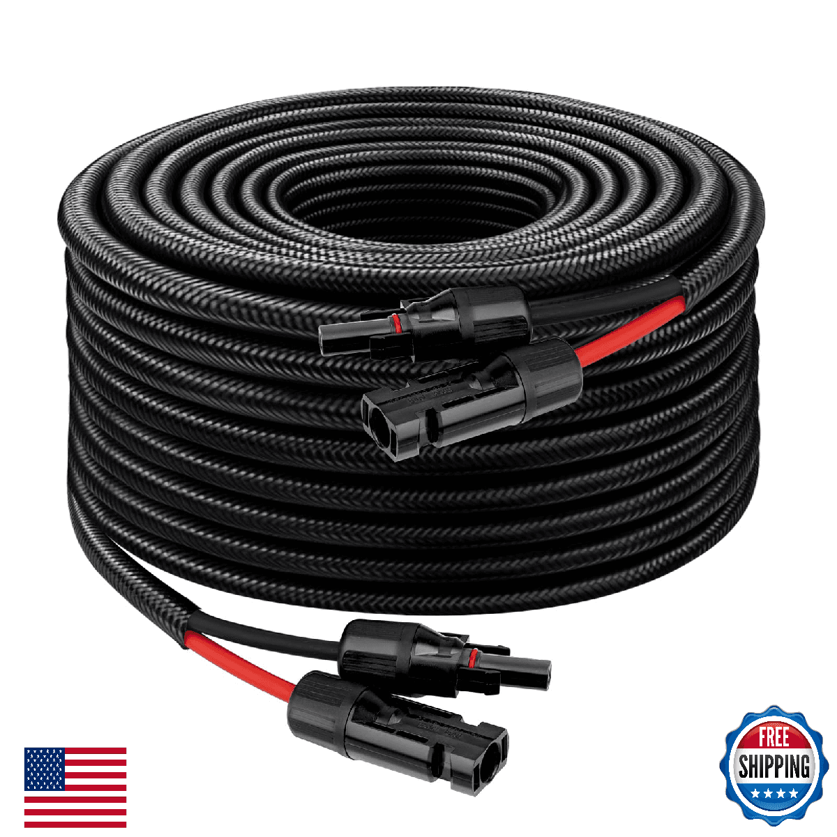 XRDS -RF Solar Panel Cable 30FT, 10AWG Solar Extension Cable with Male & Female - Image 1