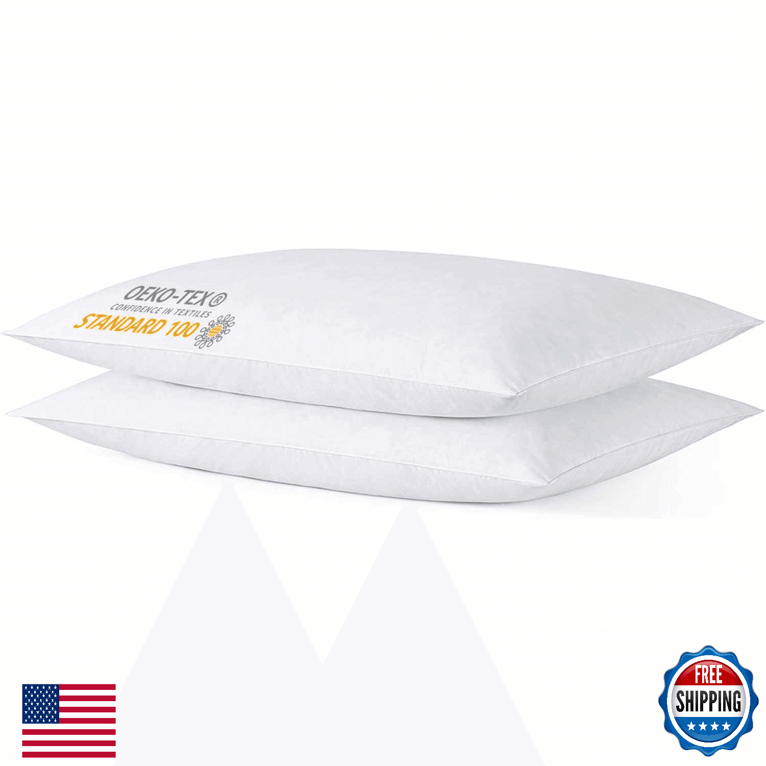 iFaon Thin Flat Slim Ultra Soft Bed Pillows Queen Size Set of 2 Pack for Sleepin - Image 1