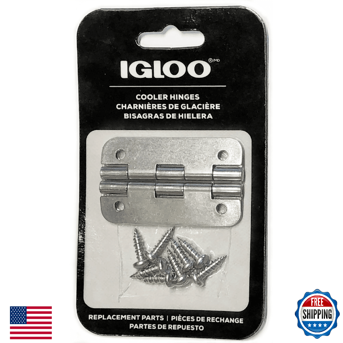 Igloo 24005 Cooler Stainless Steel Hinges (1-Pair) w/ Screws - Image 1