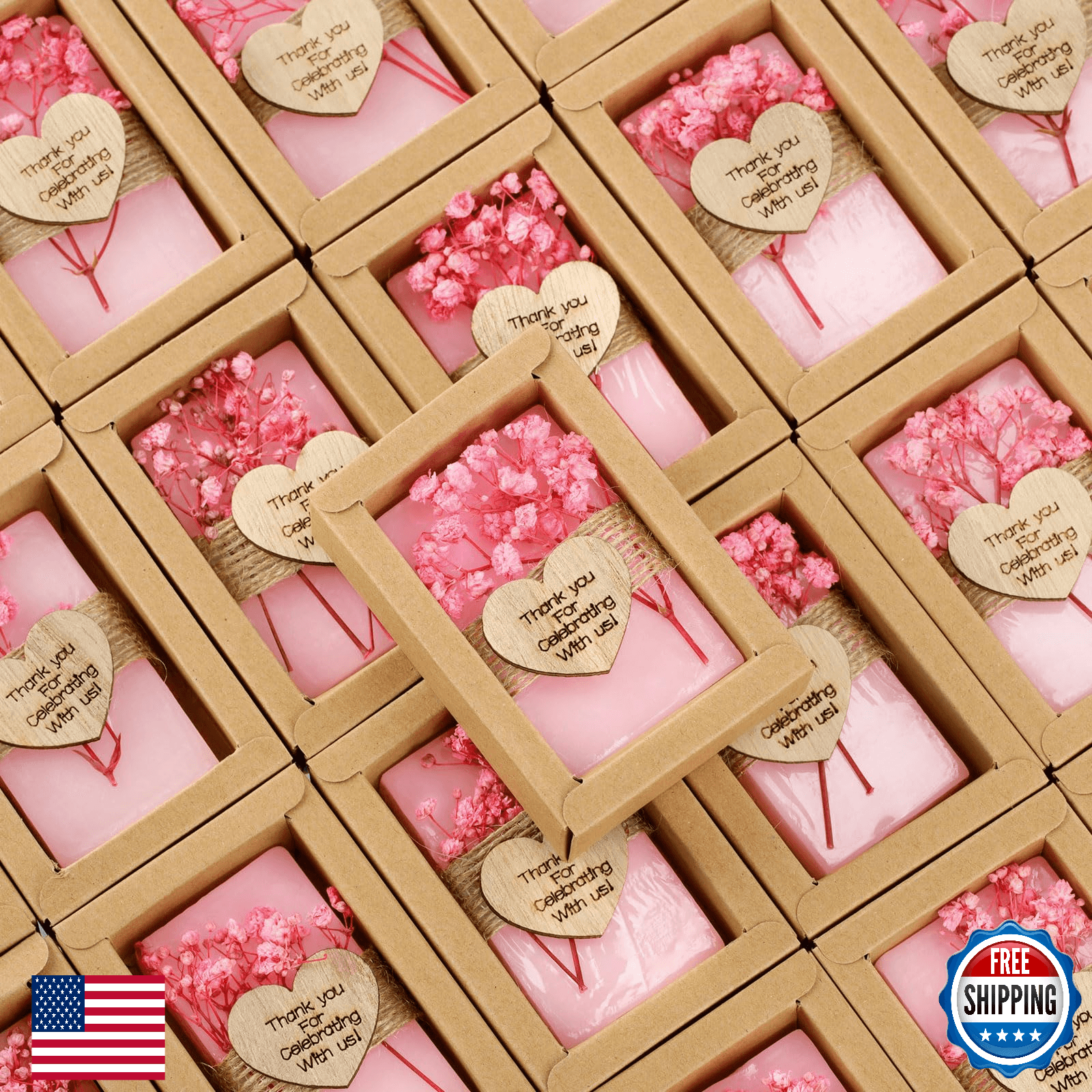 Demissle 30-Pk Mini Scented Handmade Soap Favors for Baby Shower Party Gifts - Image 1