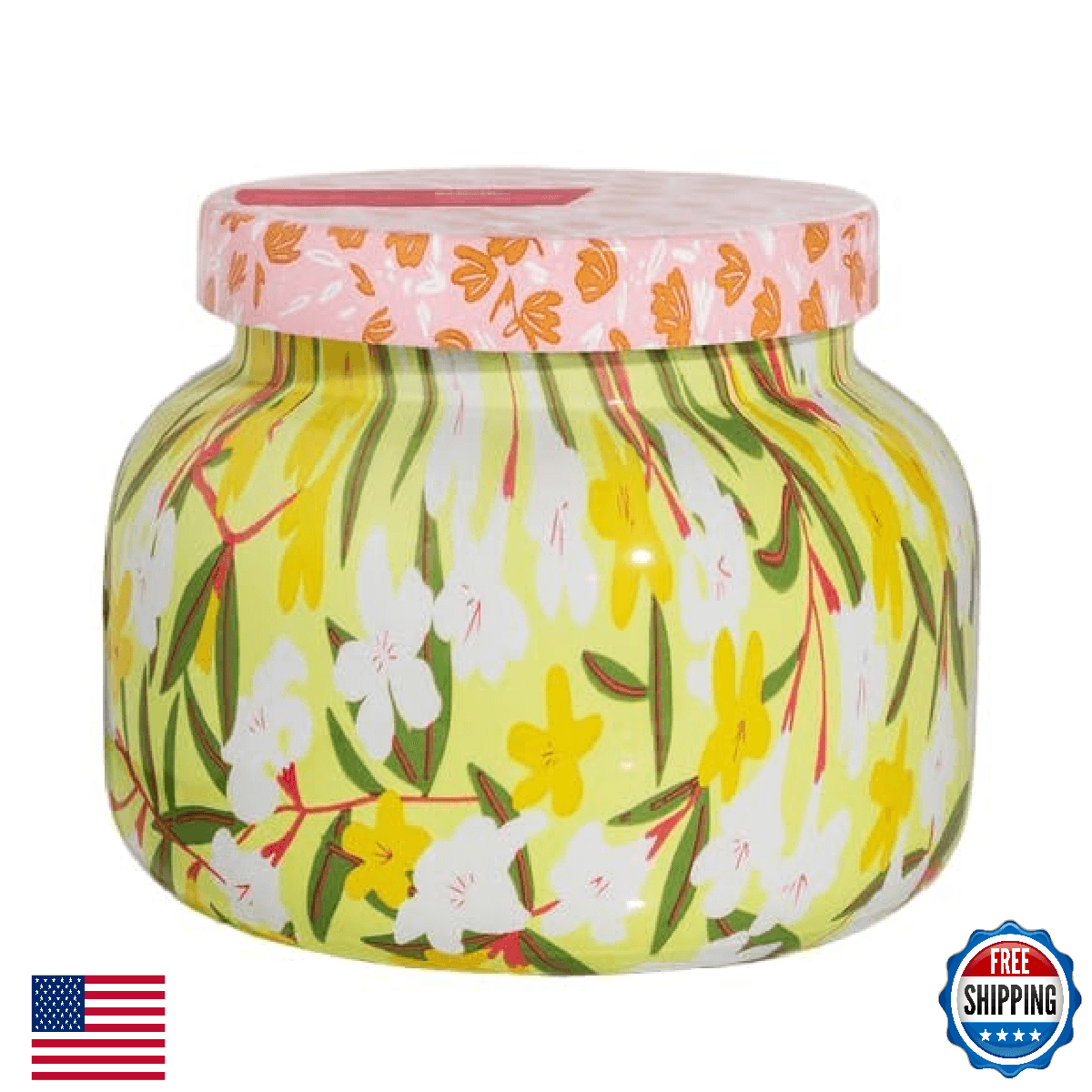 Capri Blue Aloha Orchid Scented Candle - Pattern Play Glass Jar, 19 oz - Image 1