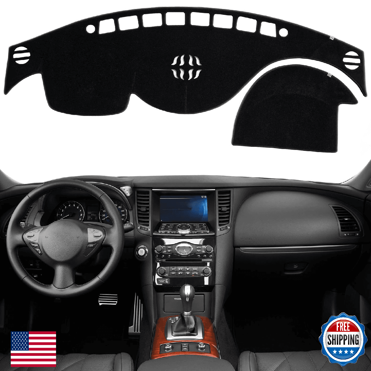 KEYOOG Dash Mat for Infiniti FX35 (09-12), FX37 (2013), FX50 (09-13) - RHD - Image 1