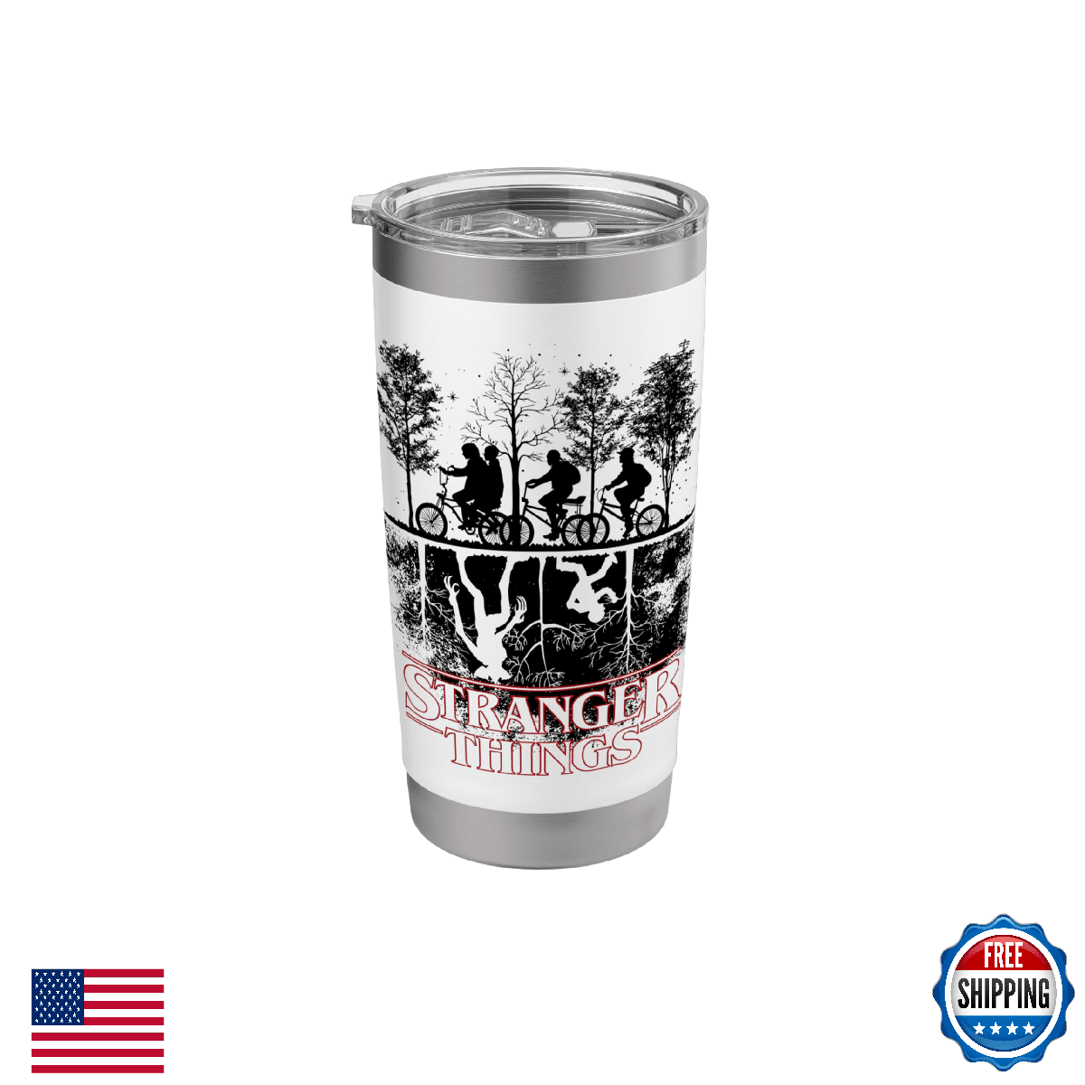 Stranger Things The Upside Down Logo Stainless Steel Insulated Tumbler - Image 1