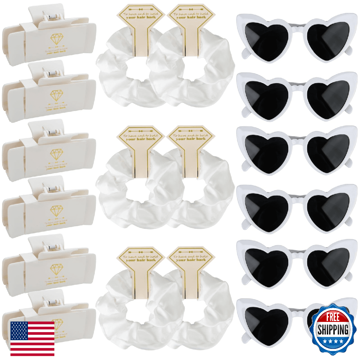 Bridesmaid Scrunchies Proposal Gifts 4.1inch square Hair Claws Bachelorette Hair - Image 1
