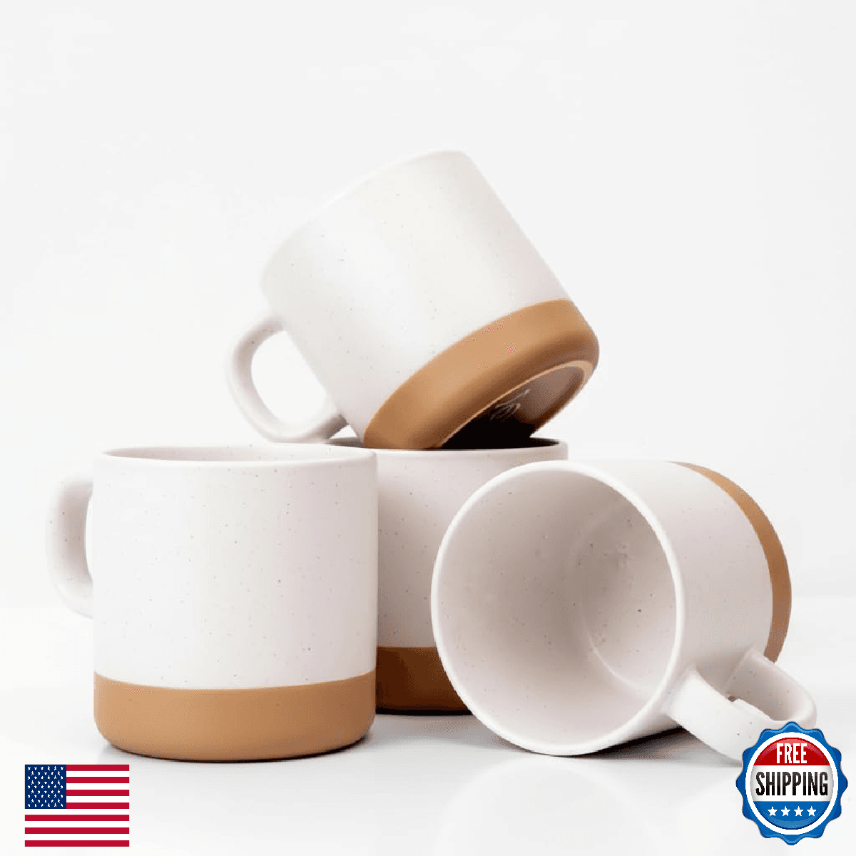 Unboxme Givenne Ceramic Latte Coffee Mug Set 12 oz 4-Piece Microwave Dishwasher - Image 1