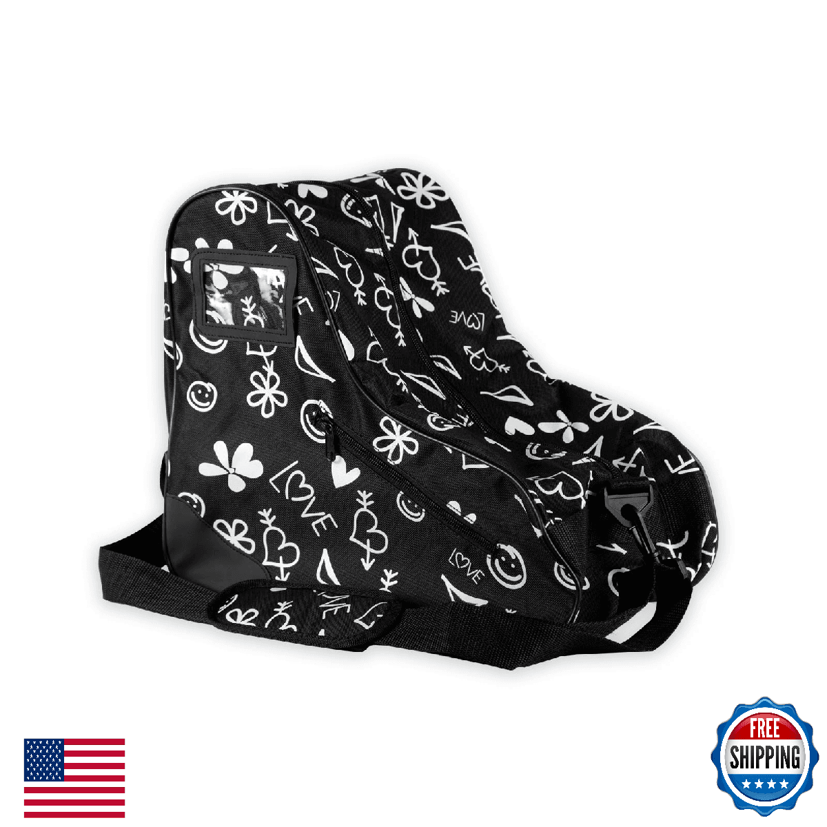 Epic Skates Limited Edition Luv Skate Bag Black Large w/ Padded Shoulder Strap - Image 1