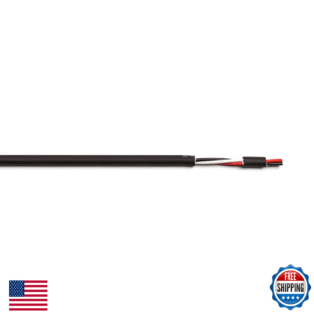 KWANGIL 16AWG 3 Conductor UL2464 Security Alarm Power Cable 25ft Matte Black - Image 1