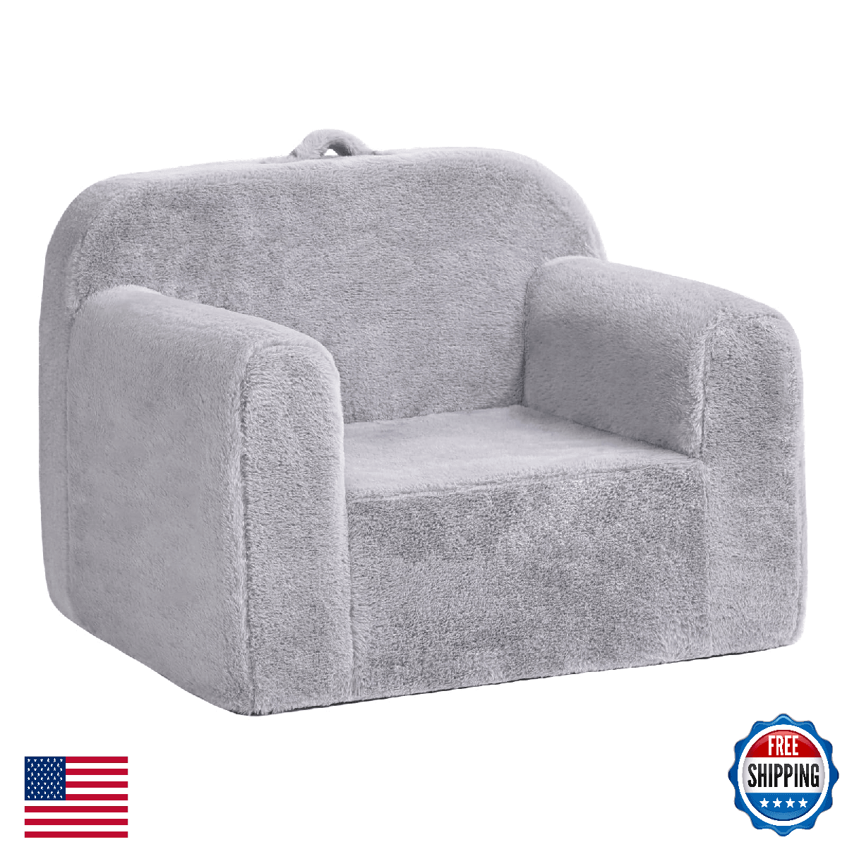 Givjoy Toddler Plush Kids Sofa Chair Couch Lounger for Bedroom, No Assembly - Image 1