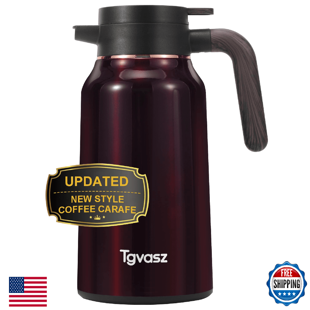 Thermal Coffee Carafe 70 oz - 36 Hour Hot Stainless Steel Carafes for Hot Liquid - Image 1