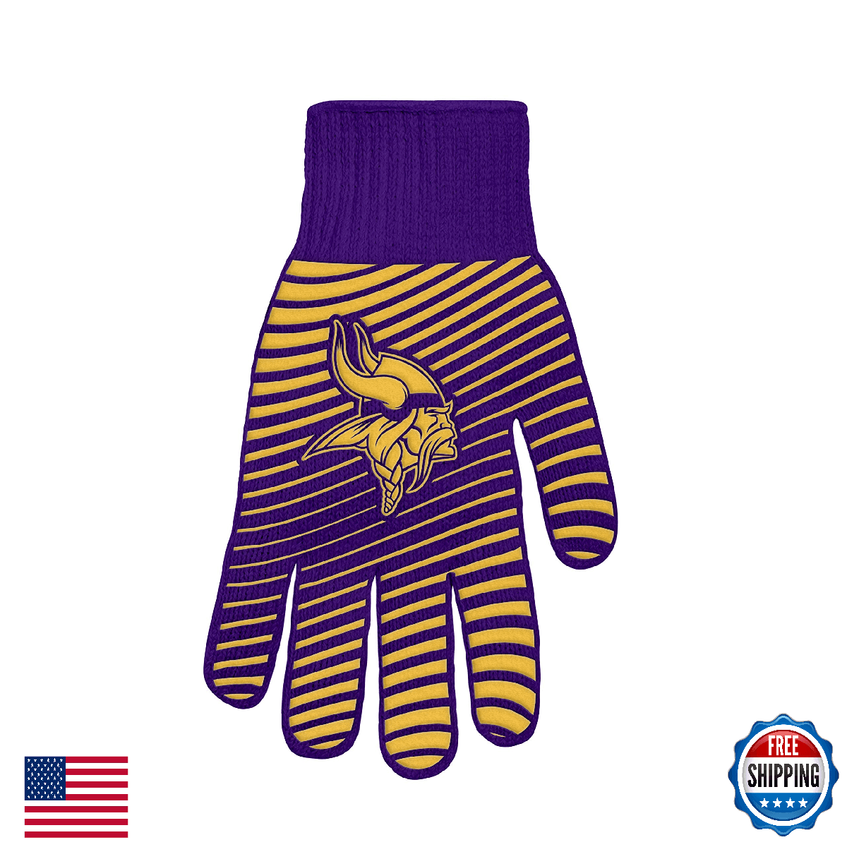NFL Minnesota Vikings BBQ Grilling Glove - Heat Resistant Silicone - Image 1