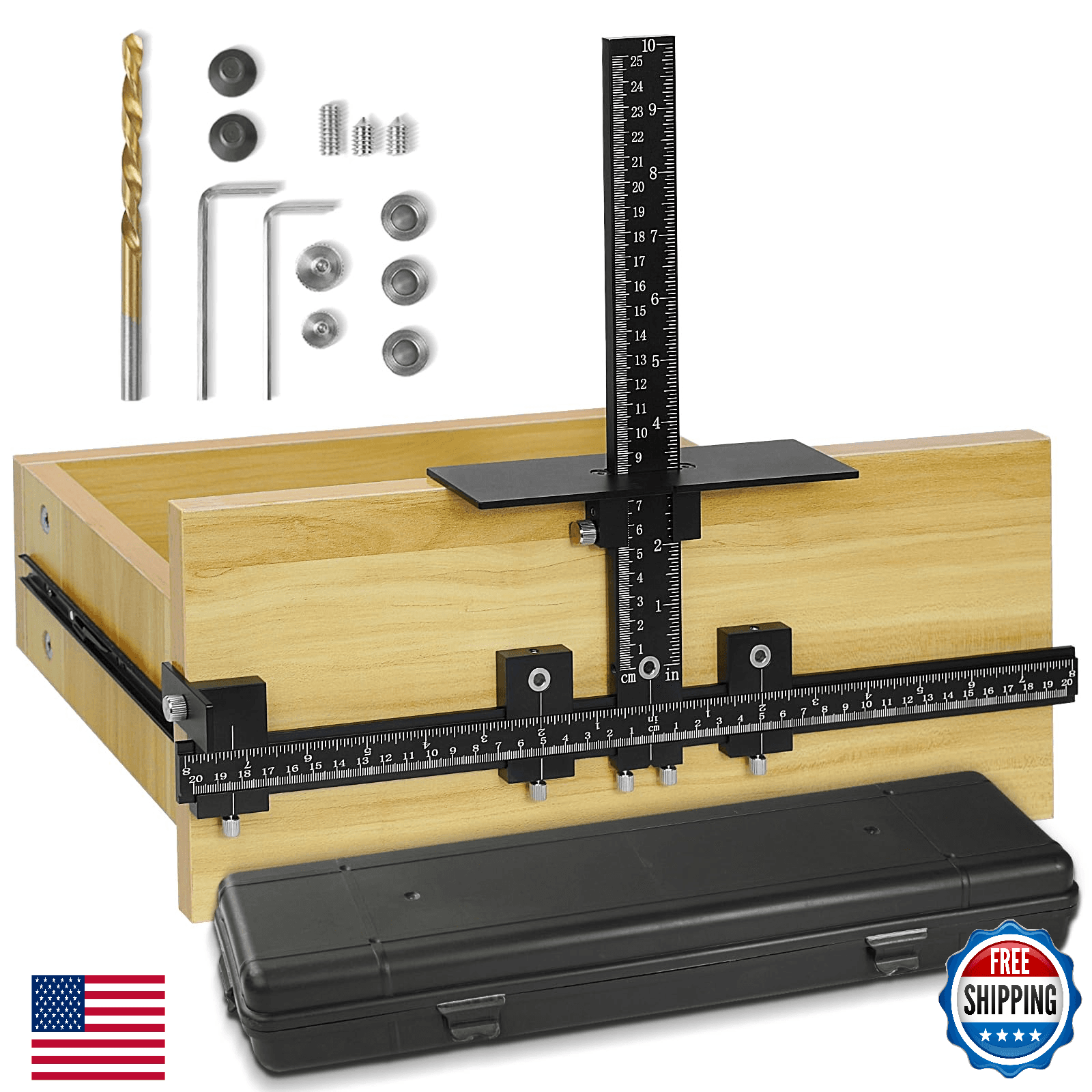 Vicrays Cabinet Hardware Handle Jig - Aluminum Cabinet Template Tool Woodworking - Image 1