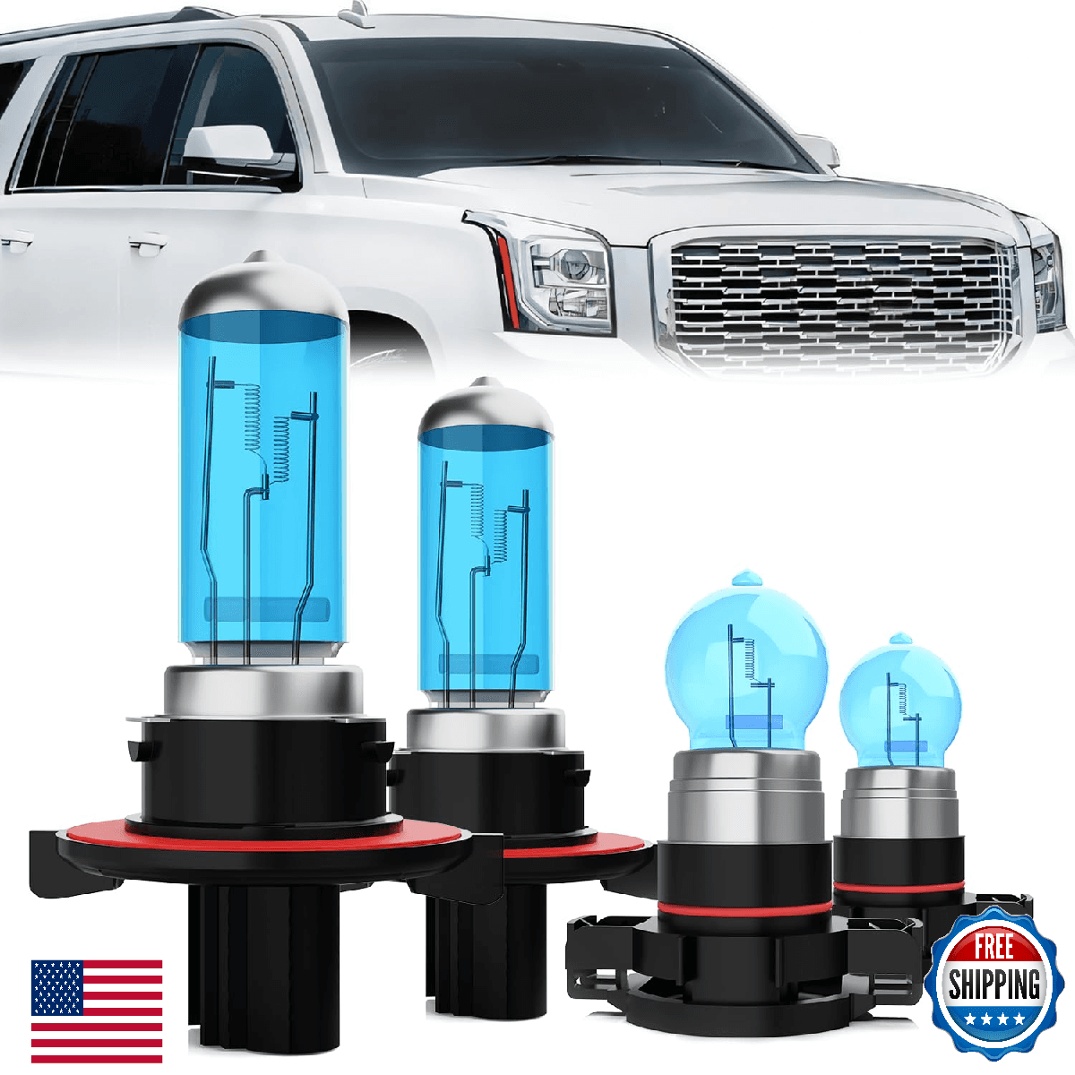 LECCIBUB Headlight Bulbs Compatible With GMC Yukon 2007-2014, 9008/H13 High Low - Image 1