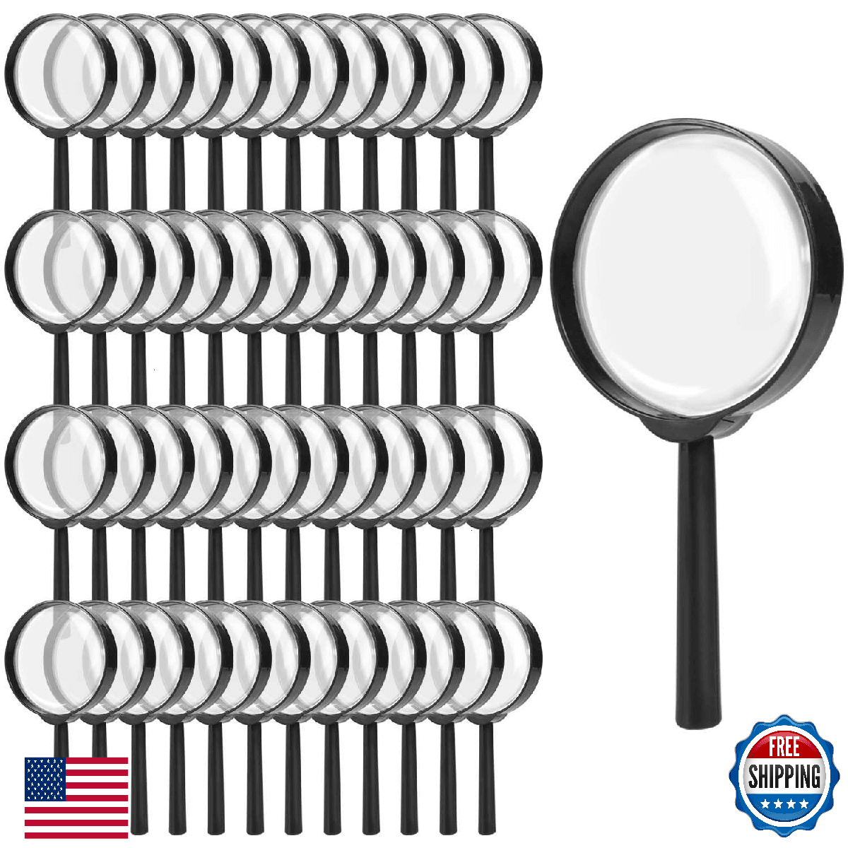 SenseYo 48 PCS Magnifying Glass 5X Mini Kids Magnifying Glass for Kids Reading M - Image 1