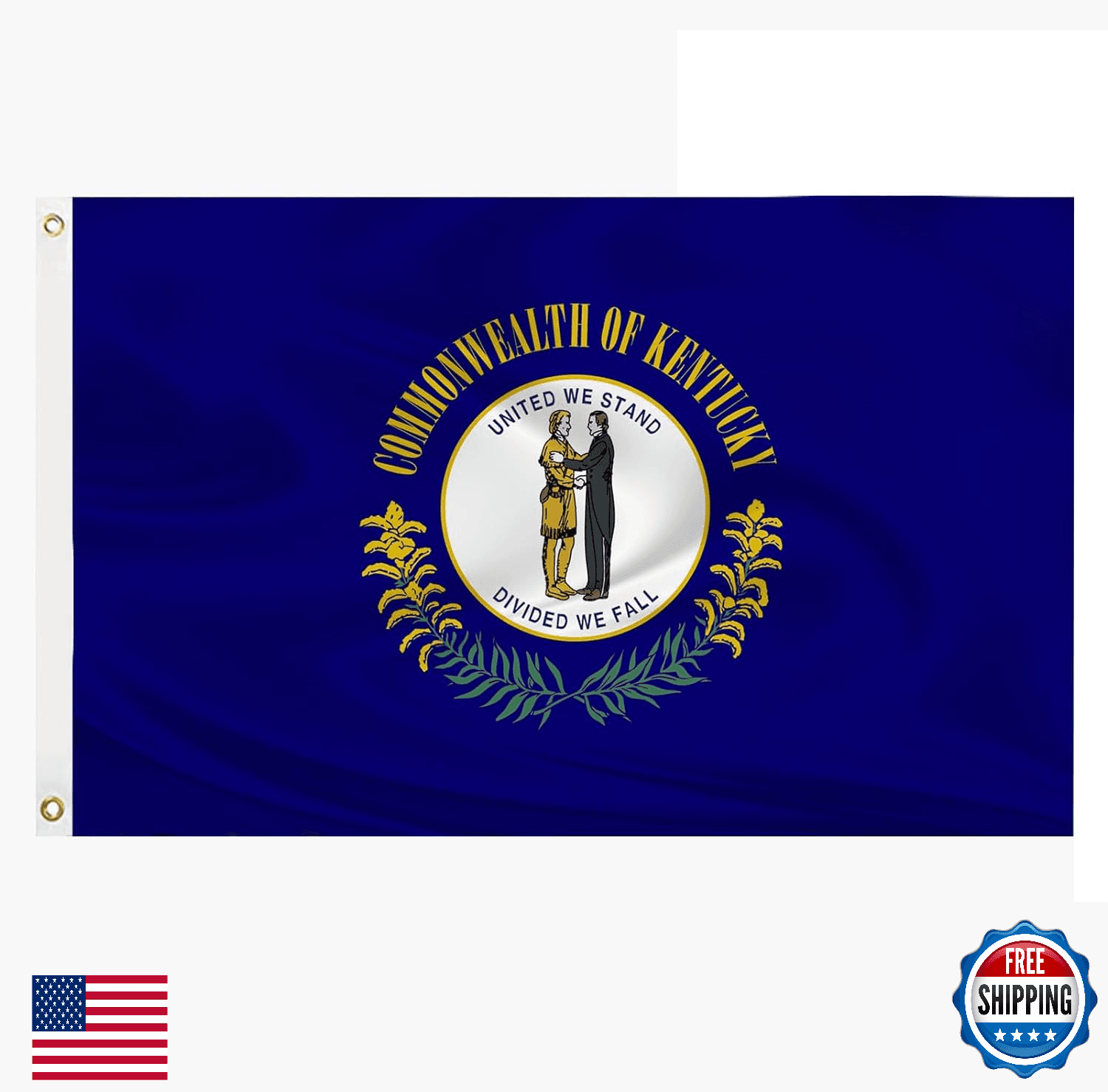 Kentucky State Flag 3x5 ft Outdoor Double Sided 3-Layer Polyester Brass Grommets - Image 1