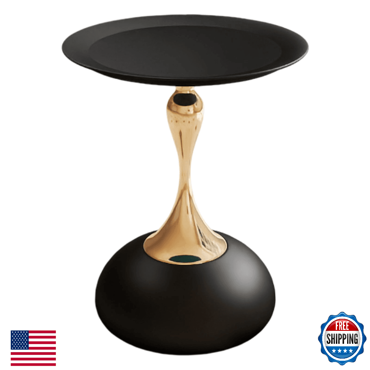 Metal Round End Table,Modern Pedestal Table,Corner Drink Tables,Accent Side Tabl - Image 1