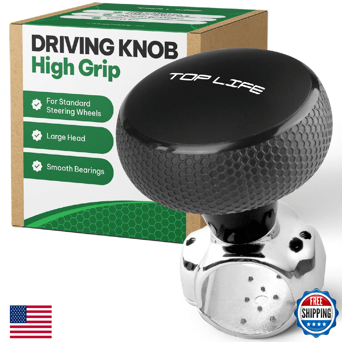 Silicone Steering Wheel Knob - Extra Grip for Cars, Tractors, Mowers - Image 1