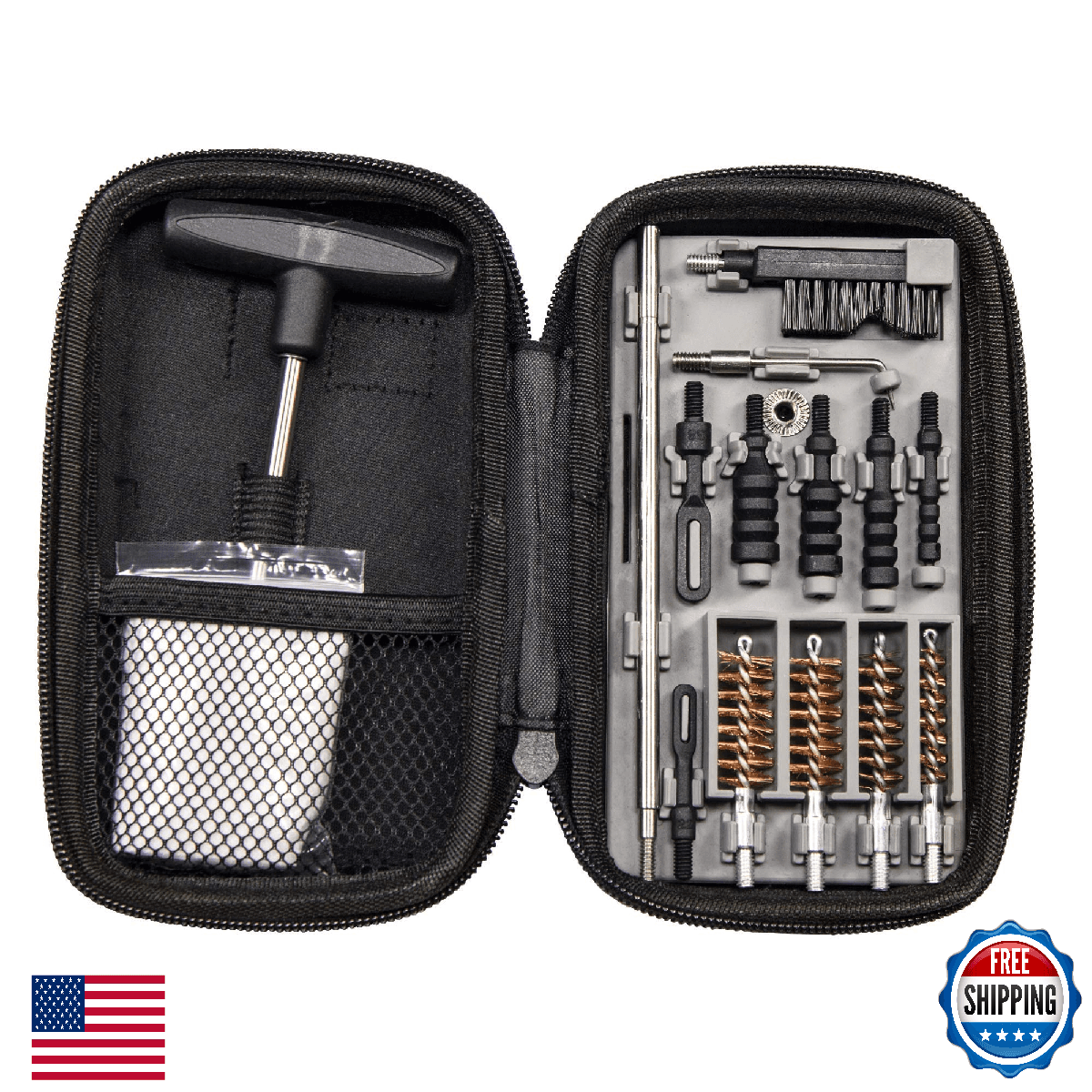 Tipton Compact Pistol Cleaning Kit .22-.45 Cal: 9mm 10mm .357 .38 .40 .45 - Image 1