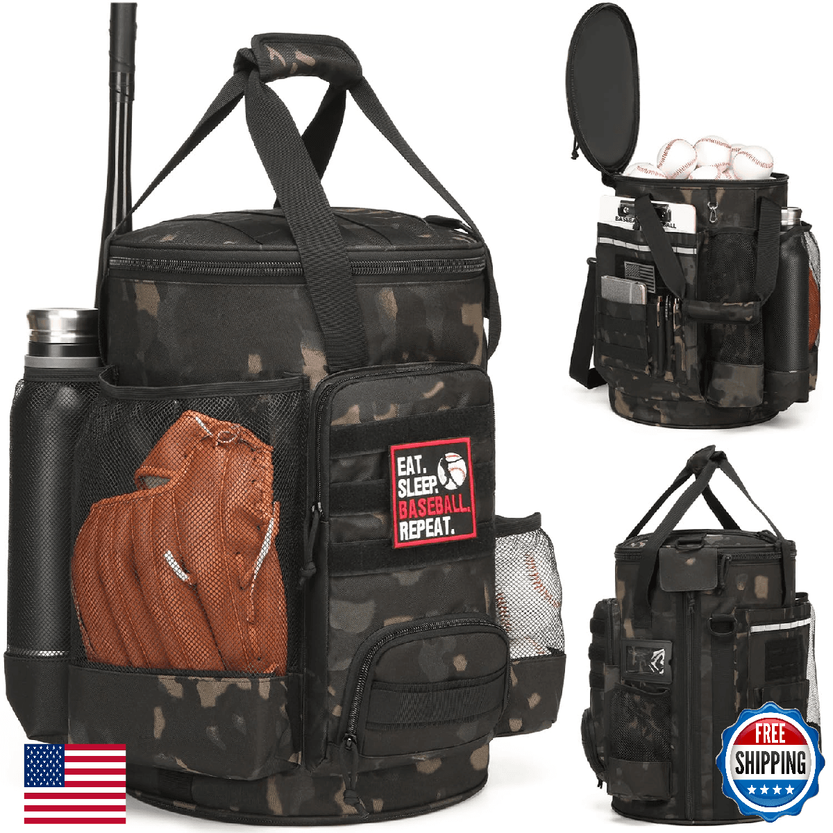 SunForMorning Baseball Bucket Bag Baseball Coaching Accessories Organizer Softba - Image 1