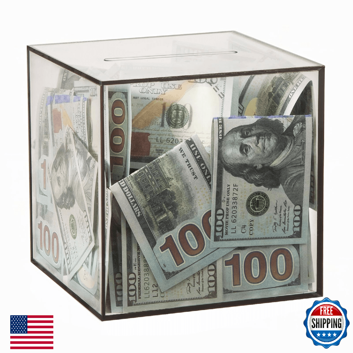 Clear Piggy Bank for Adults/Kids, Acrylic Unopenable Money Box for Cash Coin Sav - Image 1