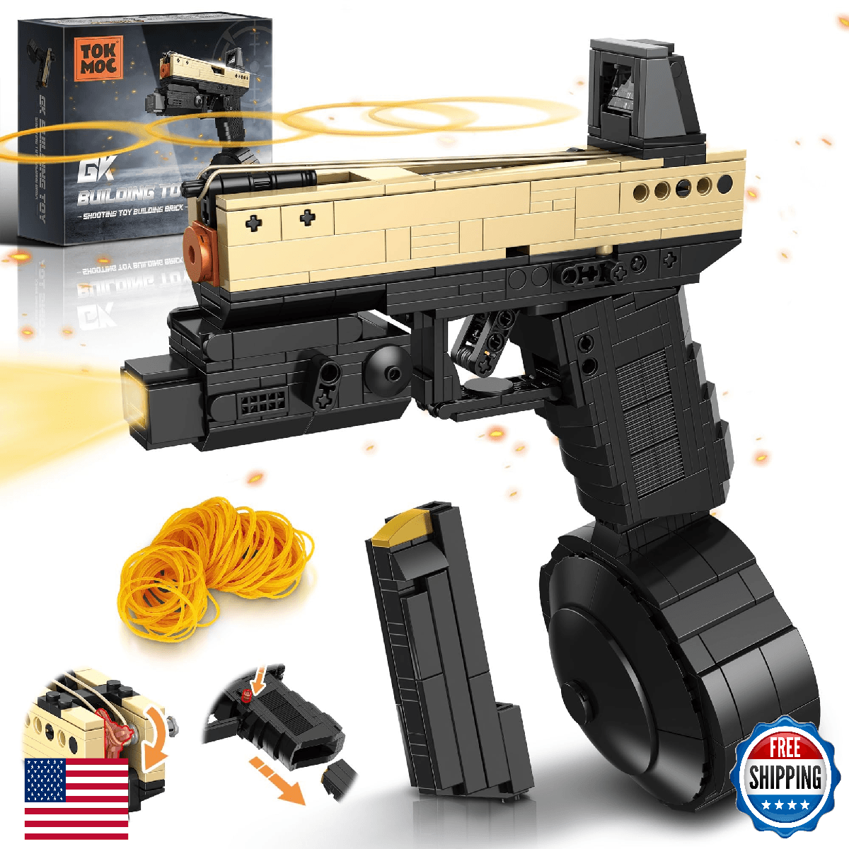YWFSFZ Model Gun Building Blocks Set, Building Bricks Toy Guns, Guns Buildings T - Image 1