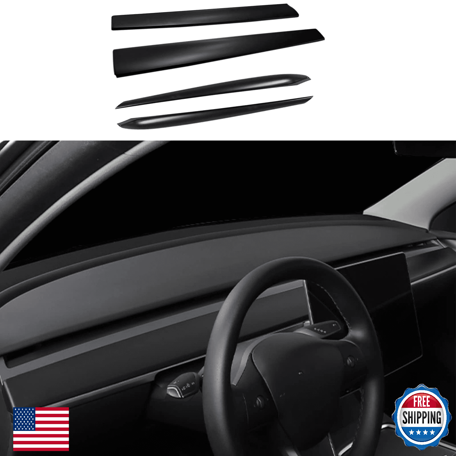 Dash Wrap Front Door Panel Trim for Tesla Model 3/Y 2020-2023