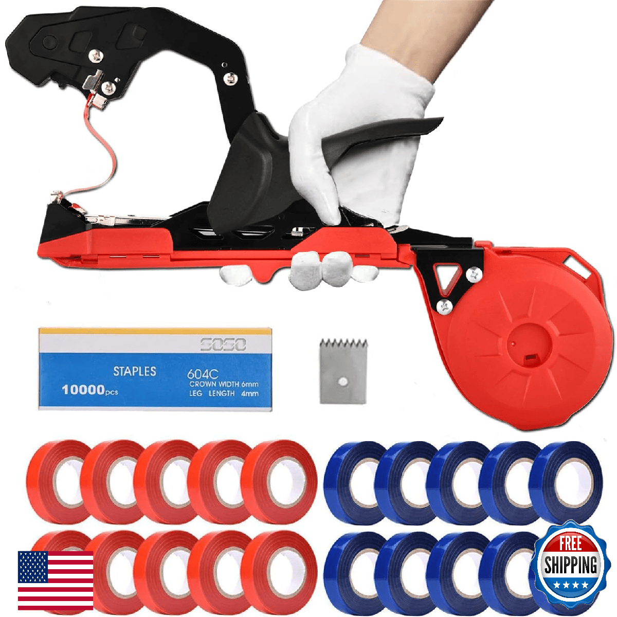 Suca Plant Tying Machine Tool, Lightweight, for Vines, Grapes, Tomatoes, Flowers