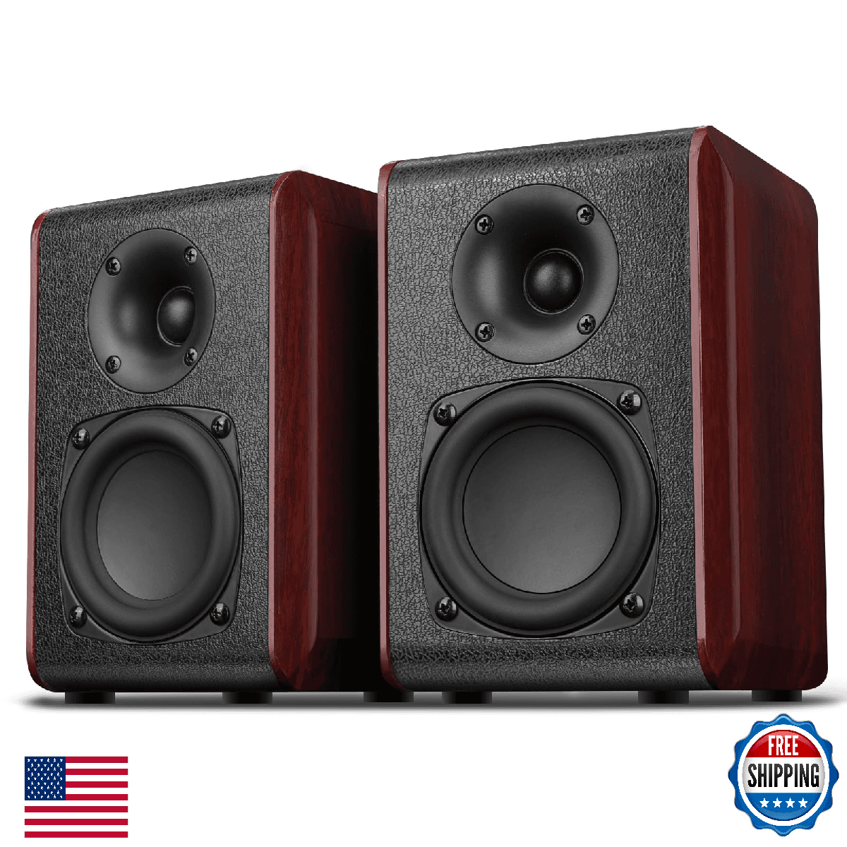 Saiyin Passive Bookshelf Speakers with 3.5 inch Woofer,Home Desktop Stereo Speak - Image 1