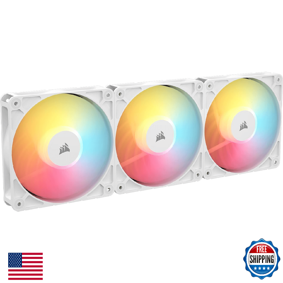 Corsair RS120-R ARGB 120mm PWM ARGB Reverse Fans – Reverse Rotor, +5V ARGB Conne - Image 1