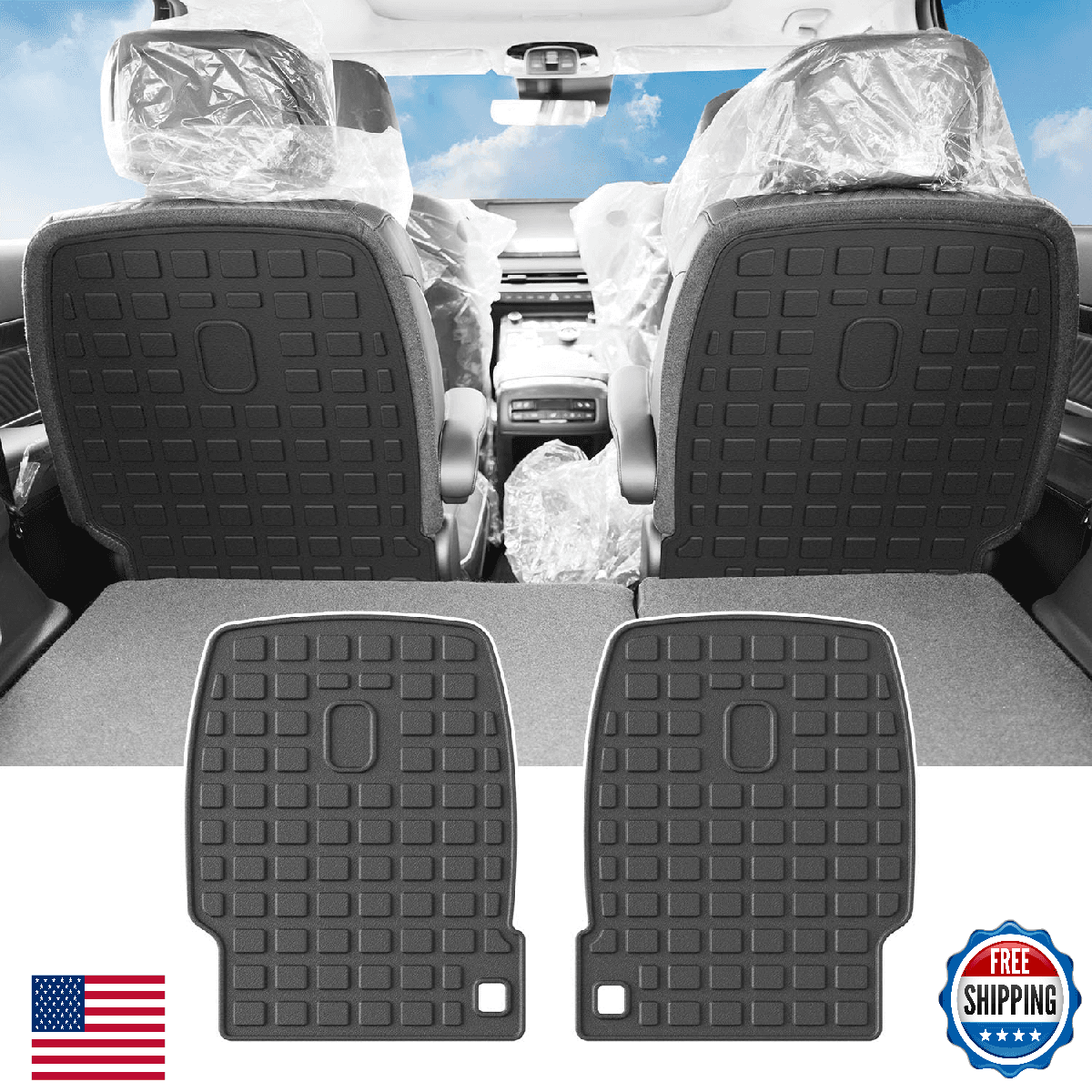 powoq 7-Seat Cargo Mat for 2020-2025 Hyundai Palisade Trunk Liner TPE - Image 1
