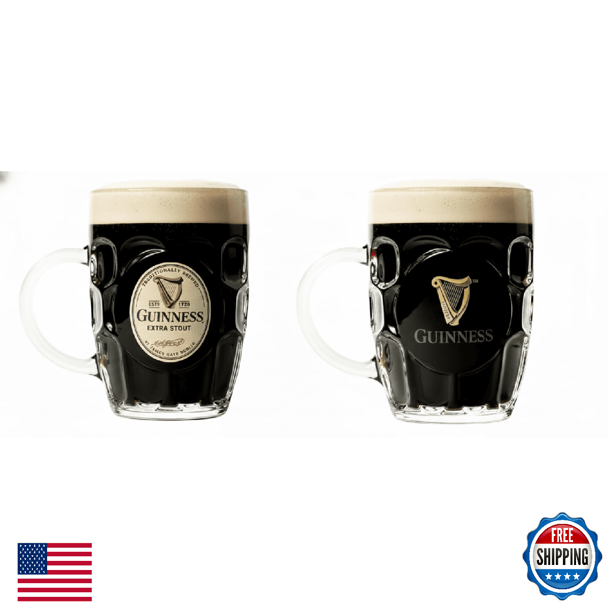 LORD'S ROCKS Guinness 20oz Beer Glasses Twin Pack Tankards | Officially Licensed