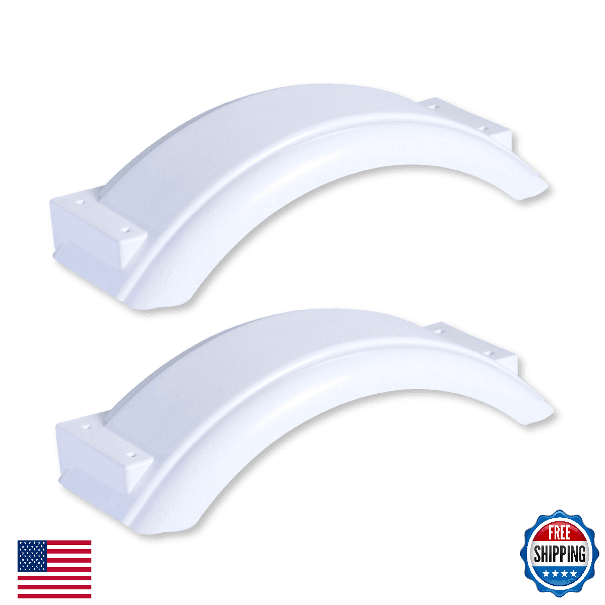 Tie Down White Plastic Trailer Fender - High Impact Polyethylene - For Small Tra - Image 1