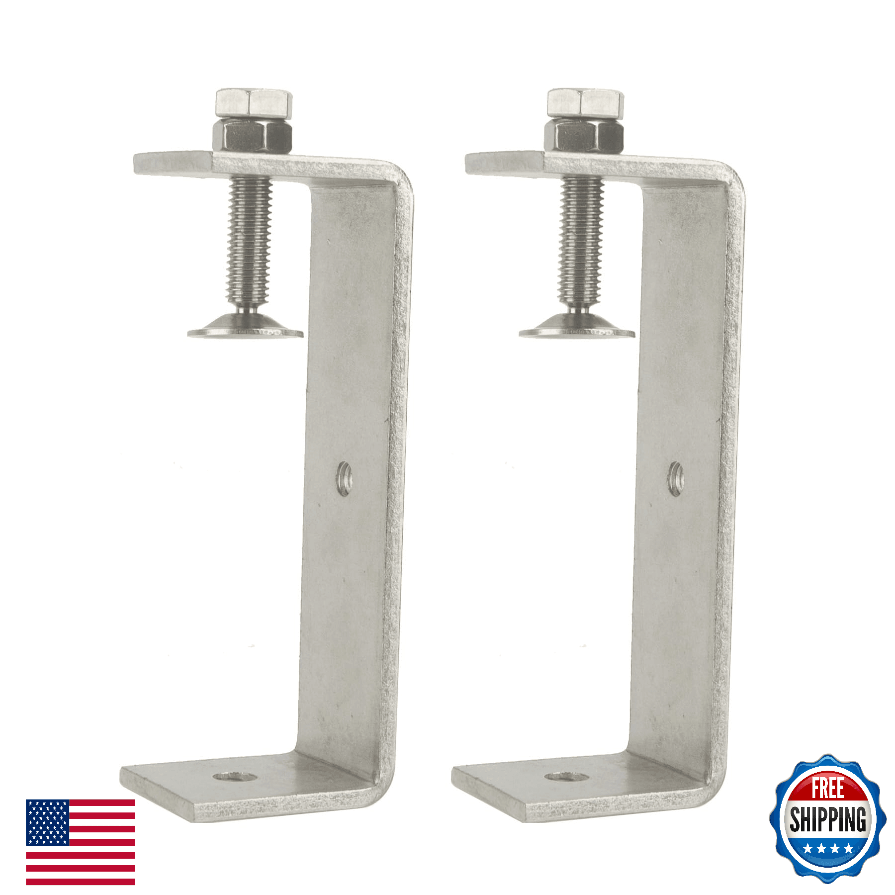 Stainless Steel C Clamps Small 5 Inch for Mounting, Heavy Duty U Clamps for Meta - Image 1