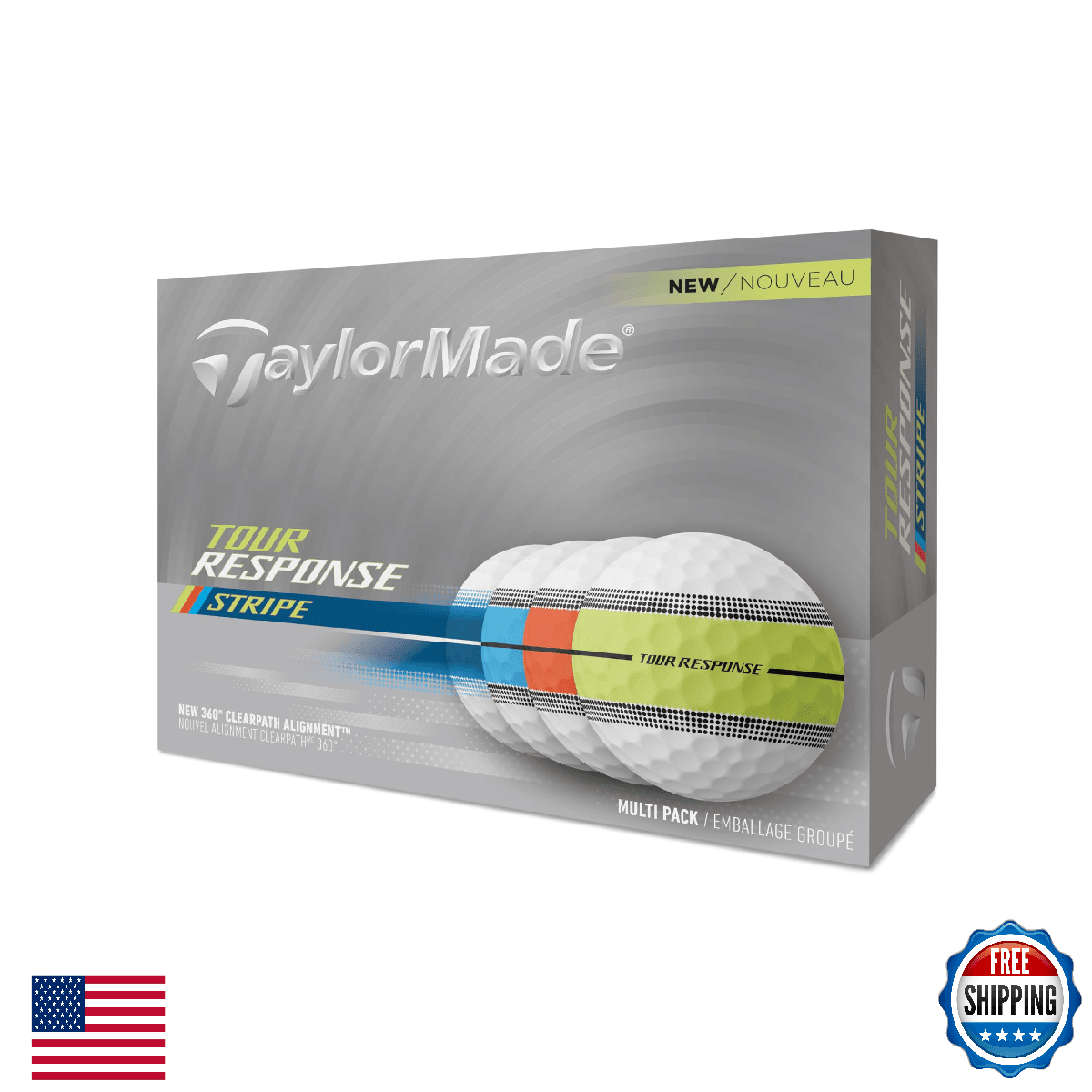 Taylormade 2025 Golf Tour Response Stripe Multi Golf Balls - Image 1