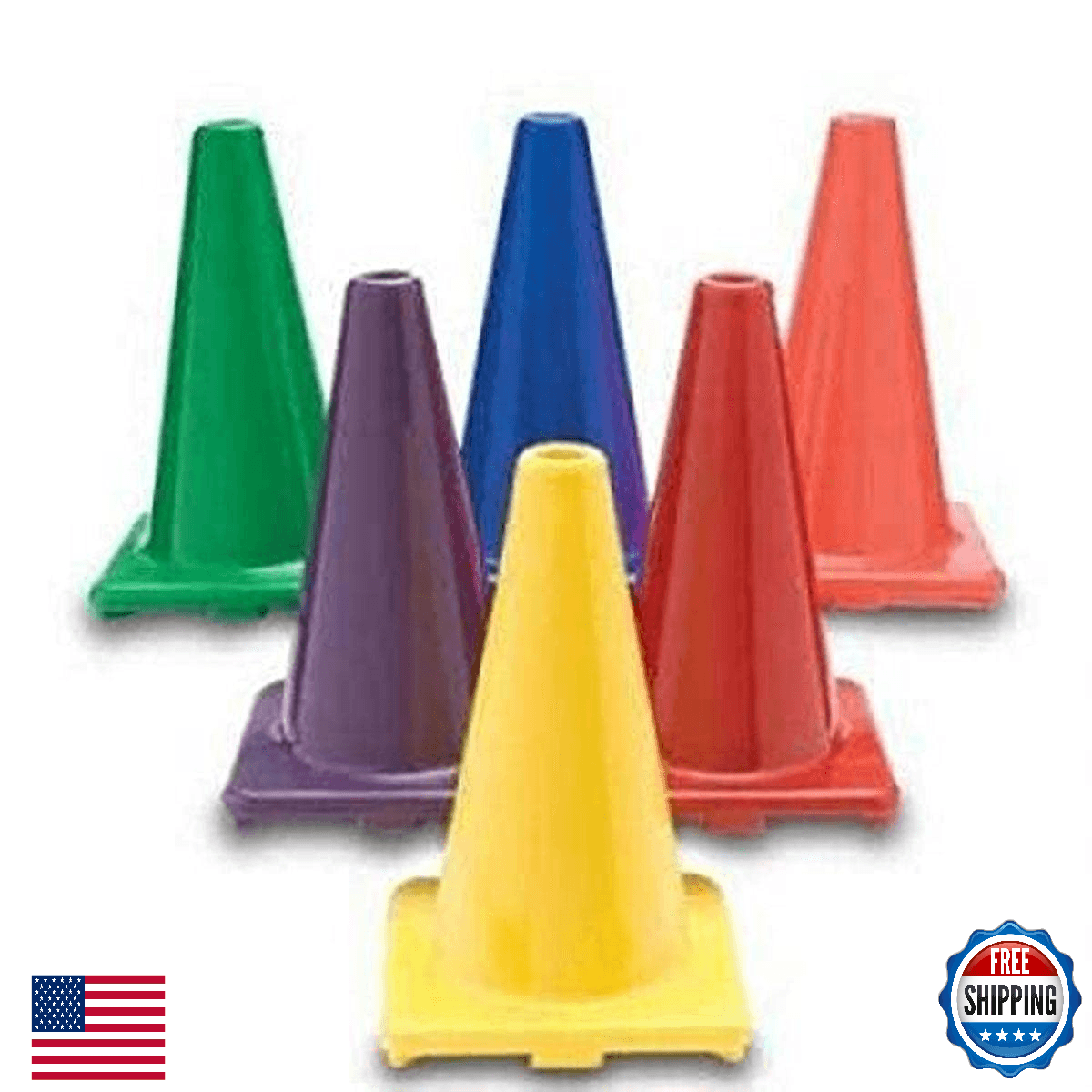 Color My Class 6" Game Cones Set of 6 - Multi-Color Training & Sports - Image 1