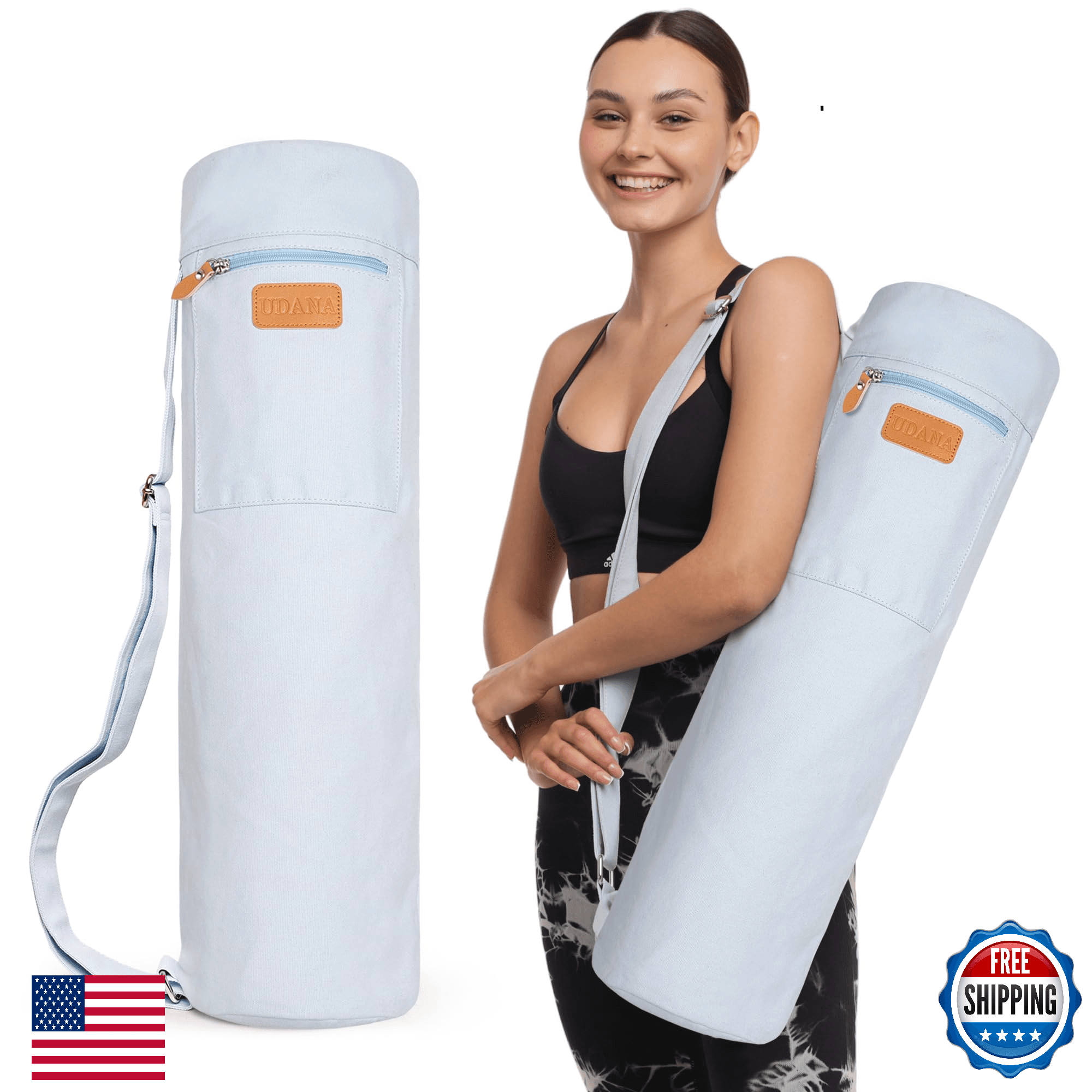 UDANA Medium Yoga Mat Bag 16L Heavy Duty Canvas Carrier Fits Rolled Mats up to 2 - Image 1