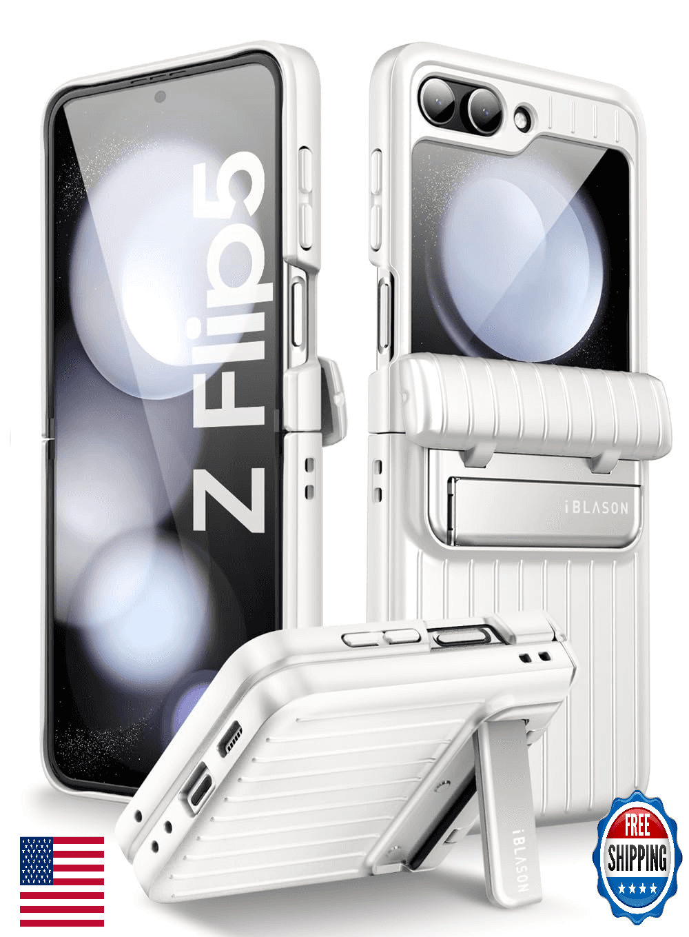i-Blason Journey Samsung Galaxy Z Flip 5 Case Screen Protector Kickstand - Image 1