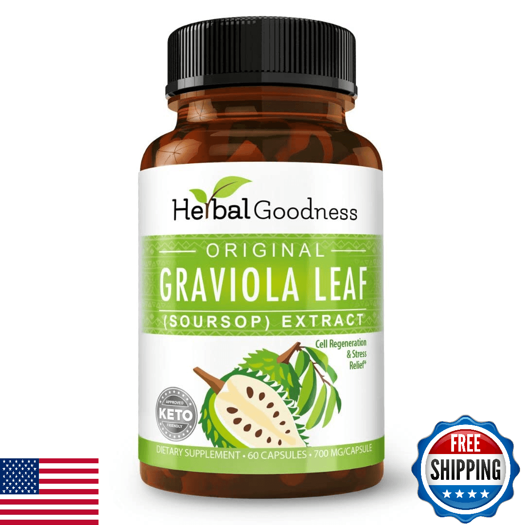 Herbal Goodness Soursop Capsules - 4X Strength Graviola Guanabana Leaf Extract - Image 1