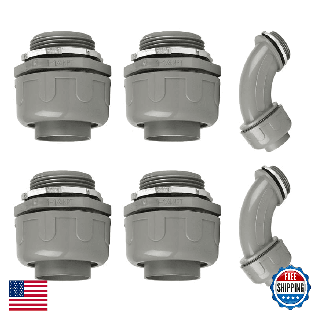 HDHAODA Conduit Connectors, 1-1/4 Inch Liquid Tight Connector NPT Non-Metallic f - Image 1